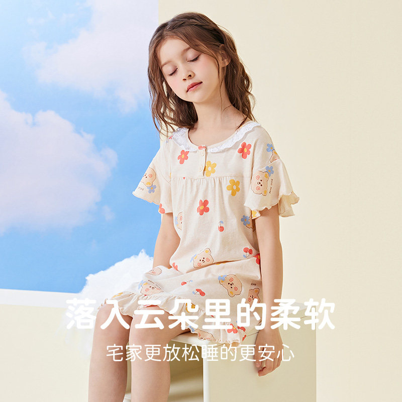 顶瓜瓜女童家居裙公主可爱甜美棉图片