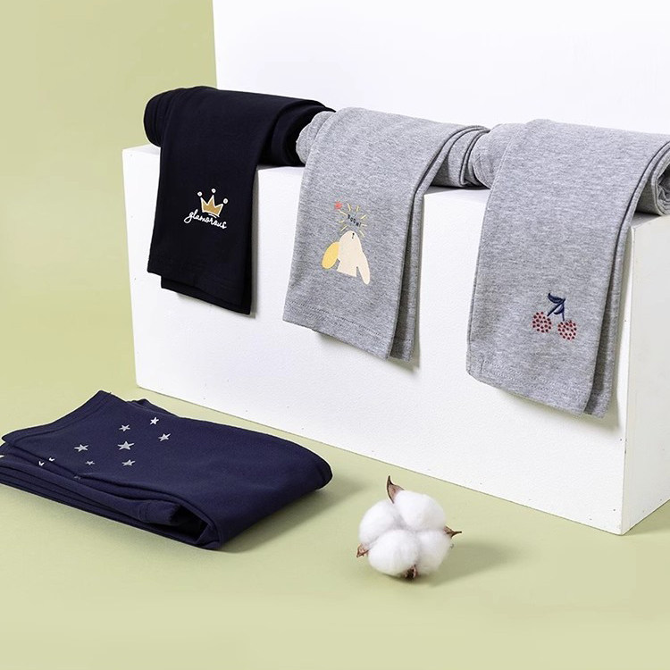 顶瓜瓜女童春秋外穿薄款打底裤纯棉女童卡通中大童打底裤外裤外穿