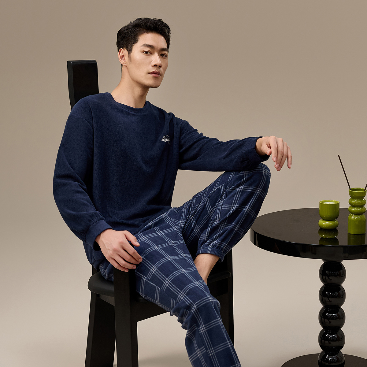 可外穿摇粒绒家居服套装顶瓜瓜女