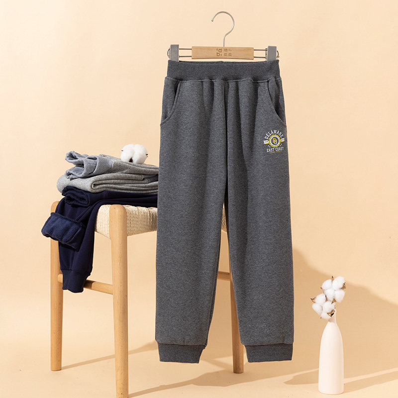 顶呱呱童装儿童加绒裤子秋冬新品男大童加厚运动裤女童保暖卫裤