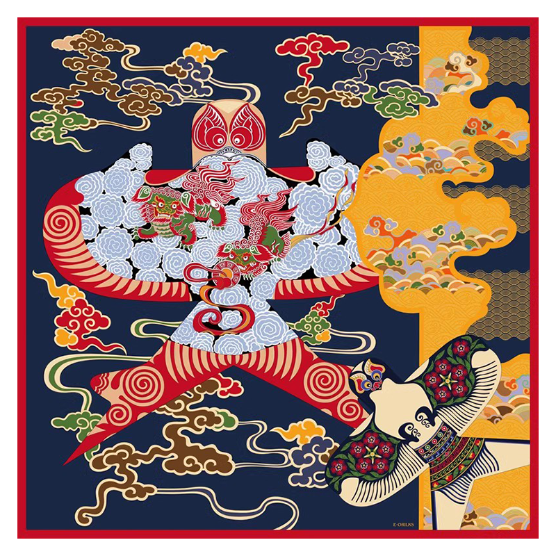 eorilks中国风桑蚕丝大方巾