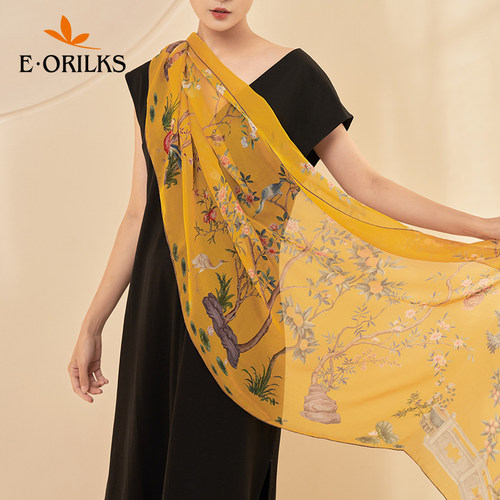 意敖瑞真丝夏季薄款长丝巾