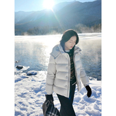 显瘦正肩防风收腰小个子高蓬松保暖鹅绒黑色白色短款 羽绒服外套女