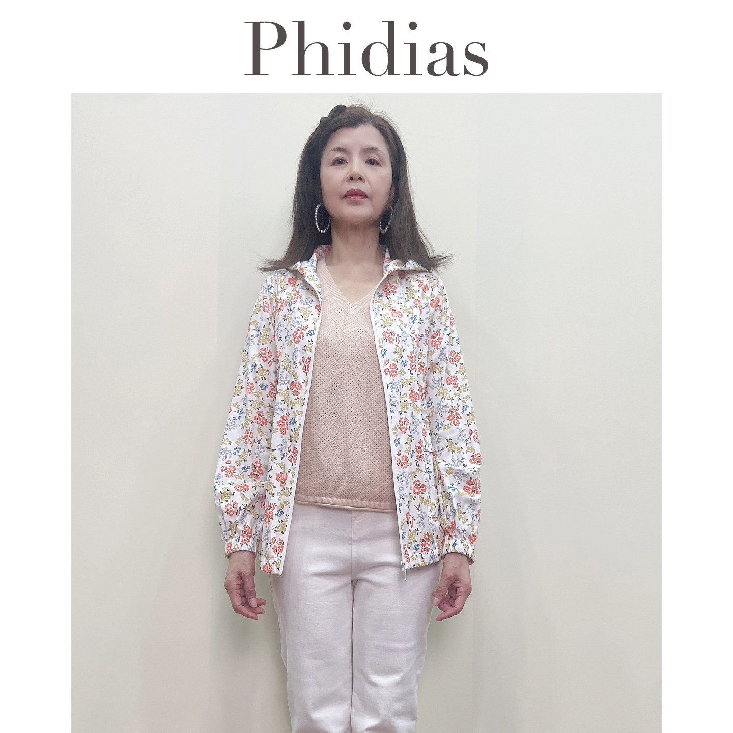 Phidias时尚碎花连帽衬衫女春夏2025年新款洋气宽松显瘦长袖小衫