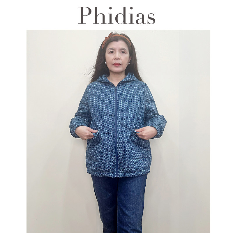 Phidias短款棉服女款2026年新款冬季田园风棉袄外套宽松连帽棉衣