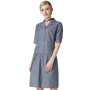 Phidias裙子新款夏天商场同款欧美田园风通勤OL气质连衣裙