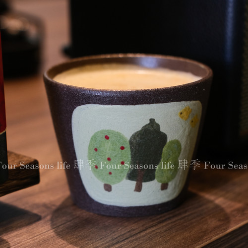 景德镇手绘春日小森林紫砂咖啡杯