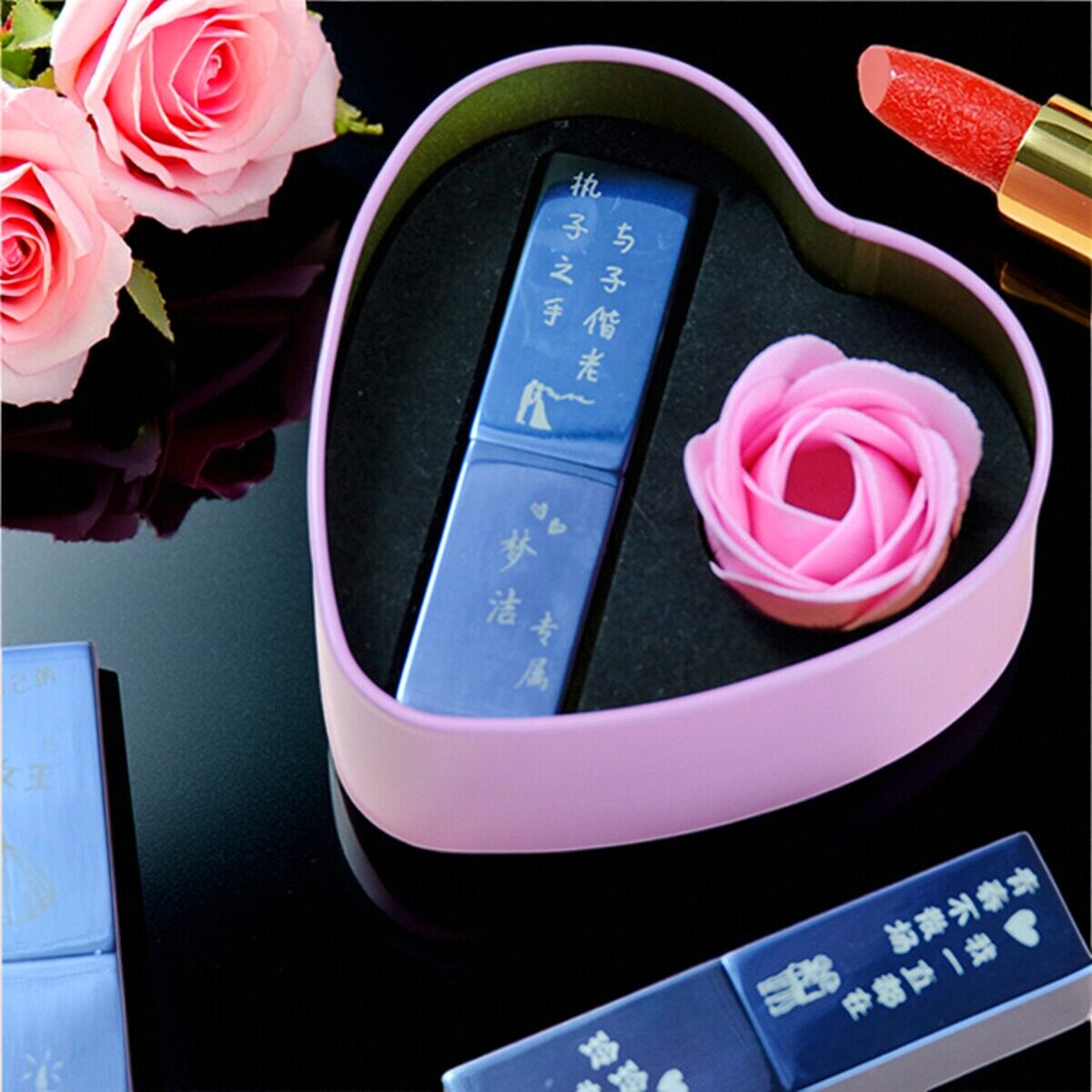 生日礼物女生免费刻字口红礼盒装