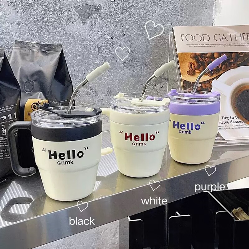 ins风创意不锈钢吸管玻璃杯