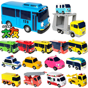 韩国太友公交车小巴士儿童男孩消防救援停车大楼轨道玩具汽车全套