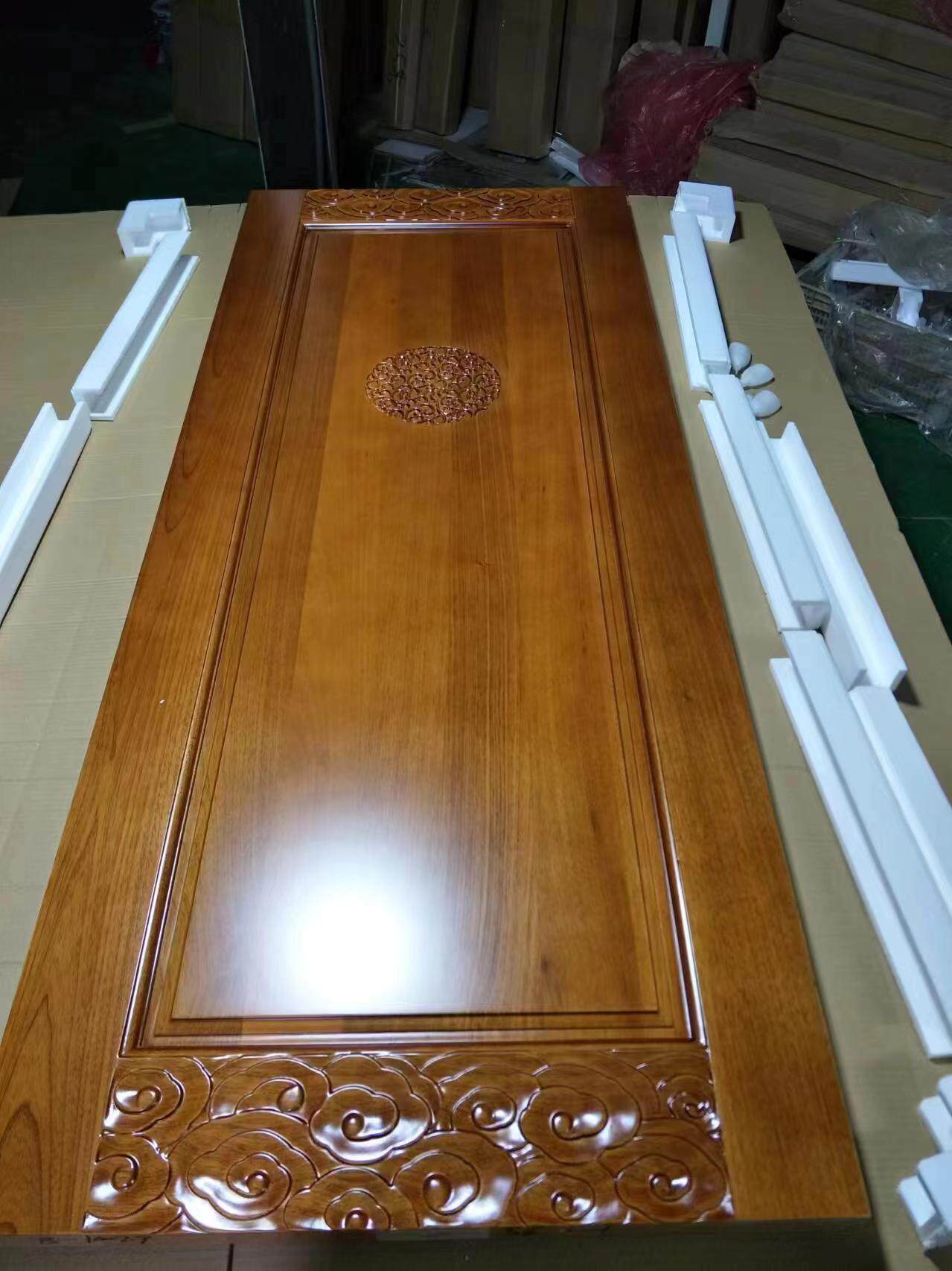 非洲红胡桃木纯原木新中式烤漆奥古曼室内实木门轻奢房间门卧室门