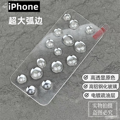 苹果电镀高铝大弧边半屏钢化膜