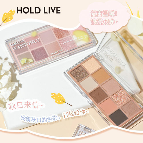 HOLDLIVE暮秋印记十色眼影盘大地色系日常妆哑光新手初学者女