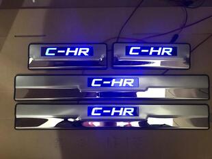 适用CHR迎宾踏板 带灯 门槛条 ch-r门槛保护条 不锈钢 防护条 led