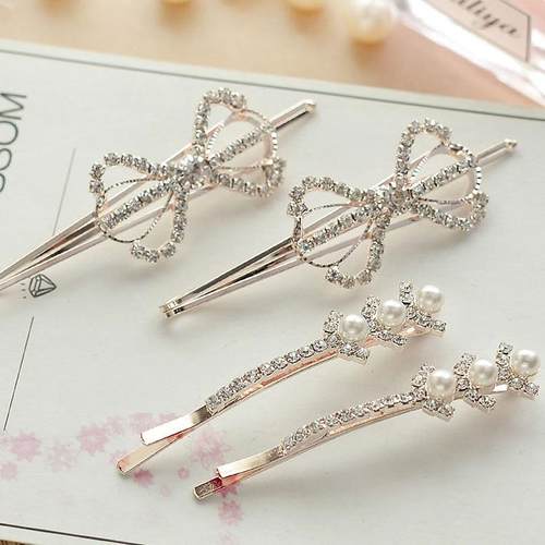 日韩气质刘海发夹可爱一字水钻