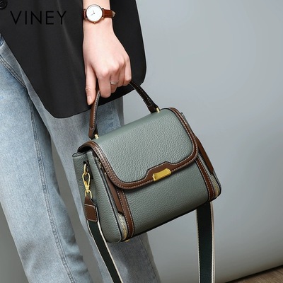 Viney包包女士2025新款斜挎包真皮女包春夏季高级感头层牛皮小包