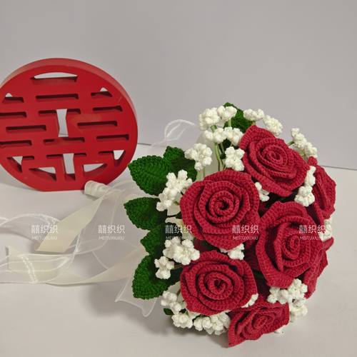 手捧花钩织成品花束DIY材料包