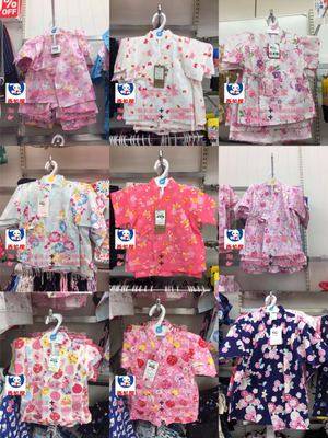 现货 日本采购西松屋女宝女童棉质和服浴衣甚平家居服睡衣套装