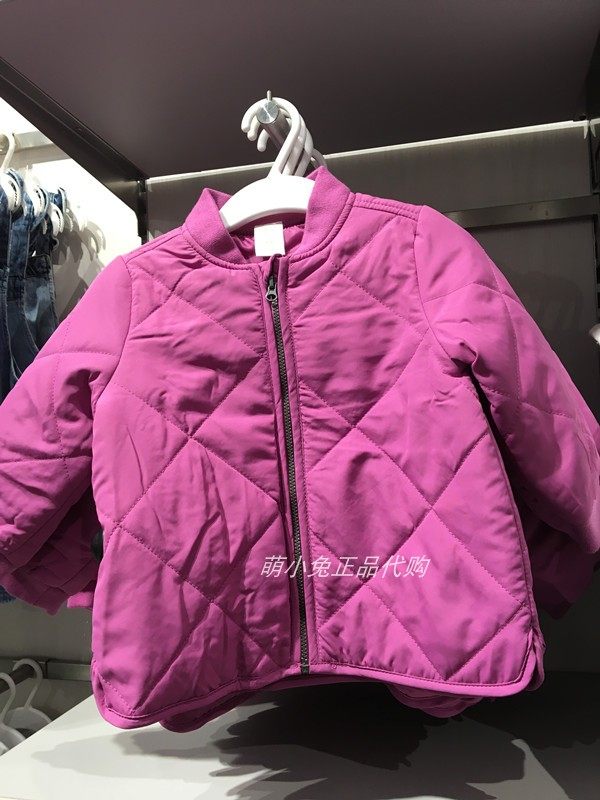 童装国内正品代购hm春季新款女宝柔软轻薄棉服婴幼儿衣服保暖外套