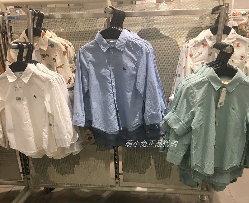 折HM国内专柜正品代购童装秋季新款男童纯棉长袖衬衫百搭帅气衬衣
