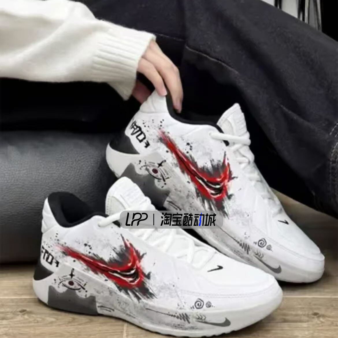 LPP定制球鞋 Nike LEBRON WITNESS 诅咒魔塔 手绘涂鸦中帮篮球鞋
