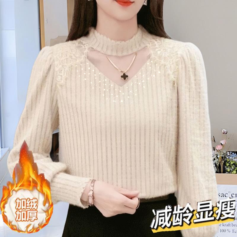 镶钻韩版打底衫加绒加厚