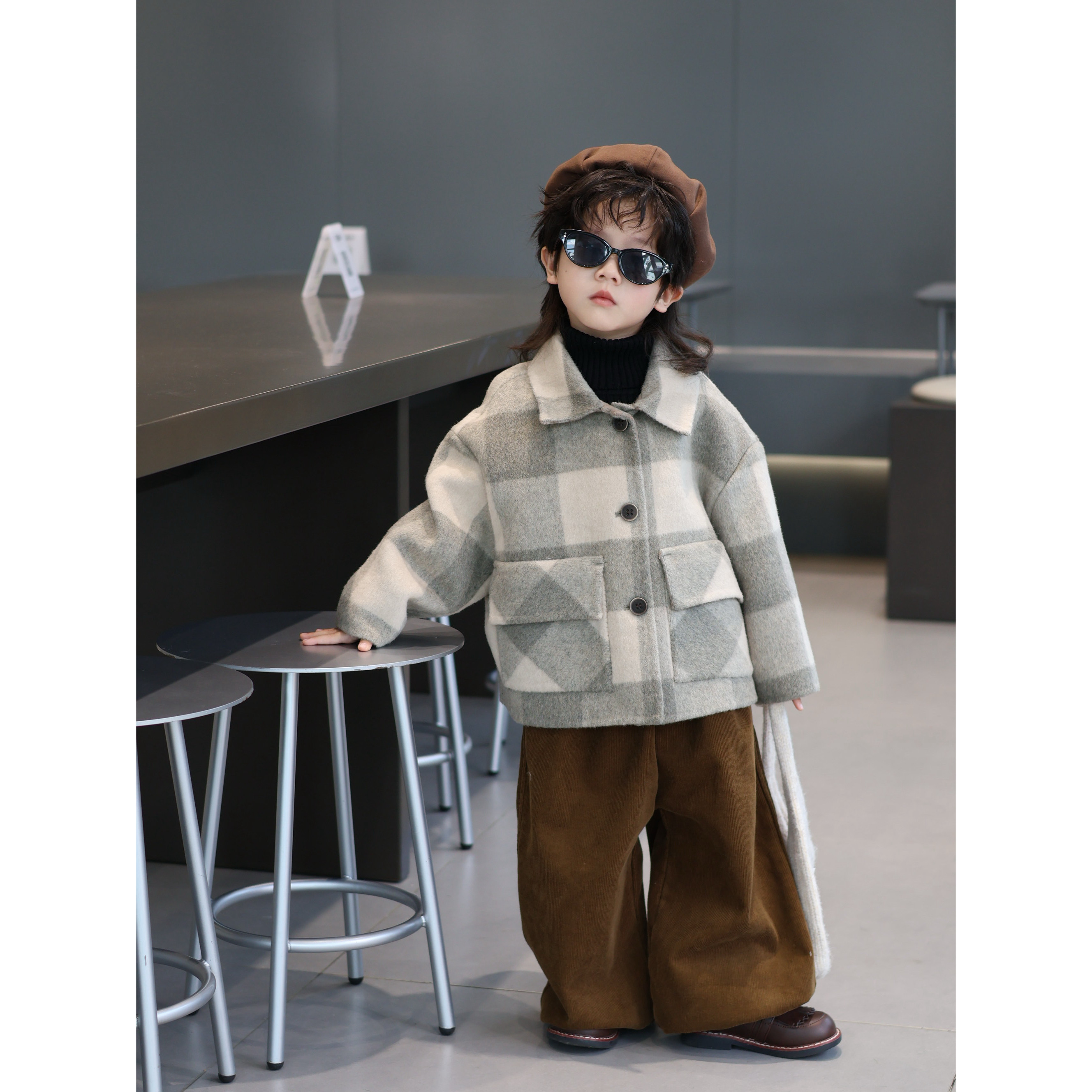 秘密花园单排扣秋冬加厚翻领尖领韩版休闲男女童羊毛呢大衣M6628,童装/婴儿装/亲子装,呢大衣,淘宝优惠券,粉丝福利购,淘宝优惠卷