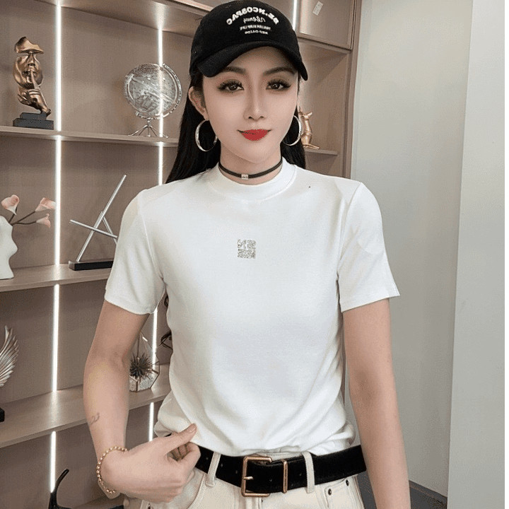【众帆女装】2025春新款圆领常规款T恤休闲半袖百搭时尚修身短袖