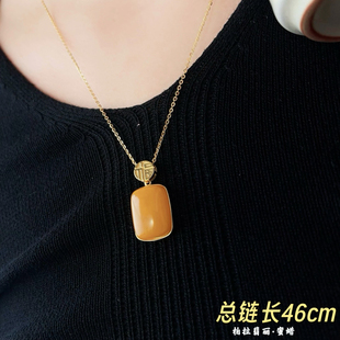 柏拉翡丽S925纯银项链轻奢小众设计高级感锁骨链蜜蜡精致00105