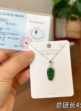 柏拉翡丽s925银项链小众设计感高级感叶子轻奢温柔锁骨链00338