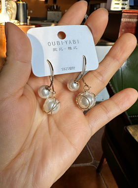 欧比雅比气质百搭高级感法式精致轻奢温柔可爱时尚仿珍耳环40258