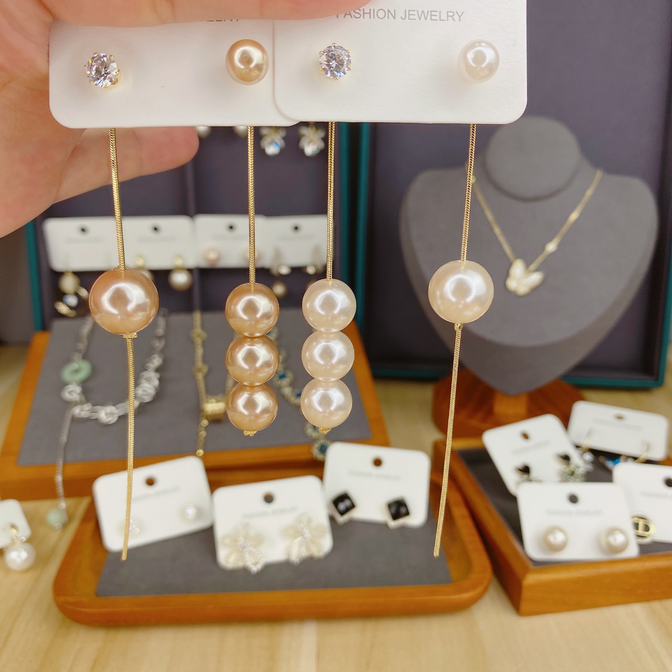 other简约气质铜镀金水钻锆石