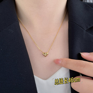 古丽古丽S925纯银高级感精致百搭时尚款爱心吊坠项链锁骨链04297