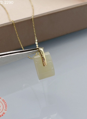 古丽新款s925银锁骨无字牌项链