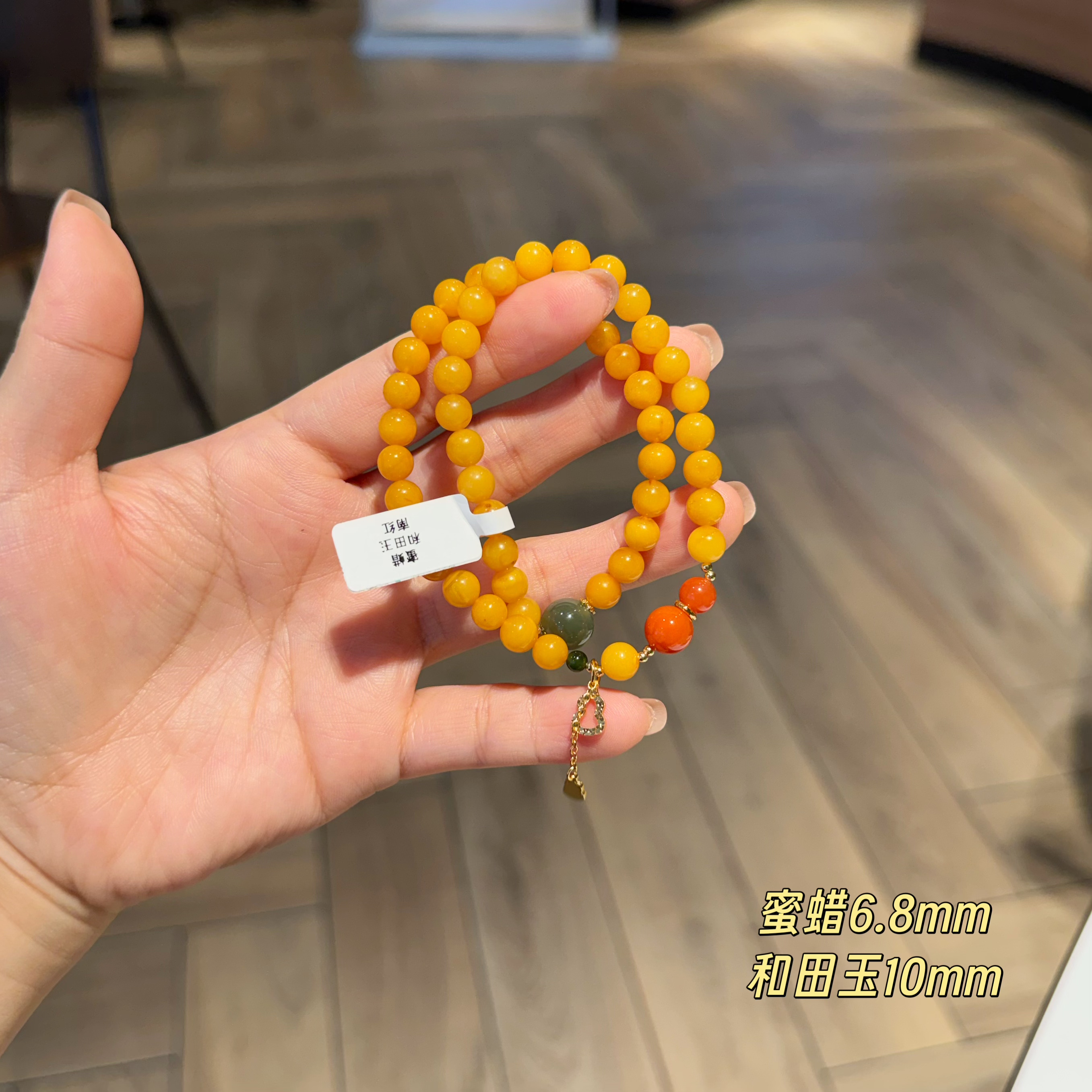 新款蜜蜡温柔时尚高级感气质精致甜美复古手链手串8692