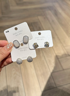 欧比雅比法式银针新款高级耳钉轻奢小众设计感耳环精致百搭46404