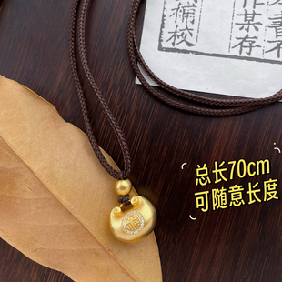 柏拉翡丽S925纯银镀金小金锁高级感轻奢百搭古法项链锁骨链00370