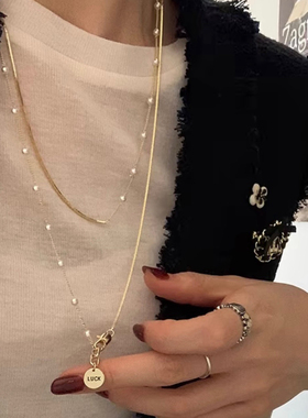 欧比雅比项链精致百搭时尚高级温柔可爱法式项链毛衣链配饰23170