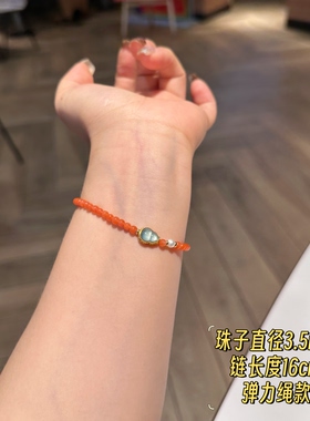 天然南红手串手饰红玛瑙手链复古简约精致冰种翡翠玉葫芦3923