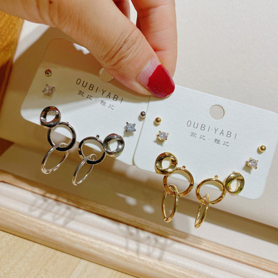 欧比雅比新款甜美风网红圈圈耳钉