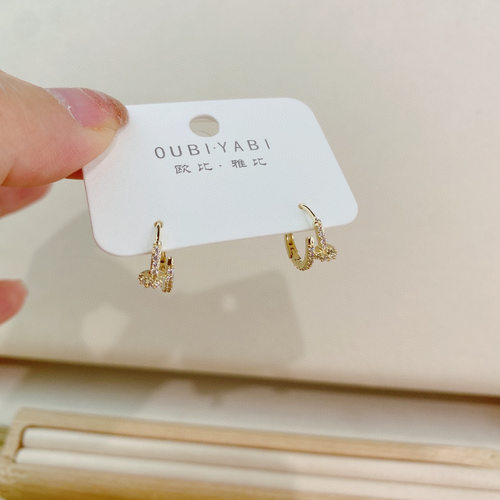 欧比雅比铜合金镀金气质百搭耳扣