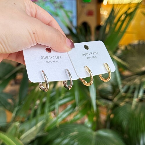 欧比雅比s925银针法式耳环小众设计高级轻奢气质耳扣耳饰17433