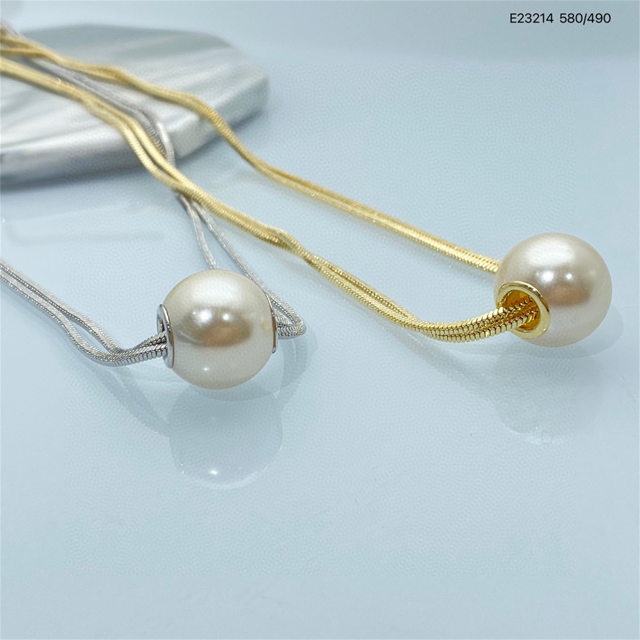 欧比雅比满钻简约时尚轻奢风冷淡风高级感仿珍珠双层颈链中链7499