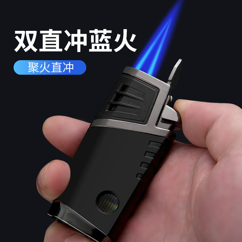 百诚多功能蓝焰观察窗充气打火机