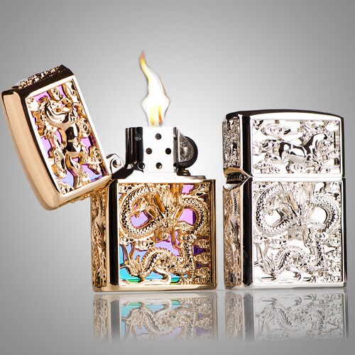 佐罗镂空盔甲龙马精神煤油打火机