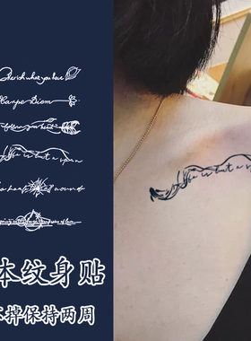 果汁草本珍惜你拥有的草本纹身贴英文短句果汁防水持久女仿真贴纸