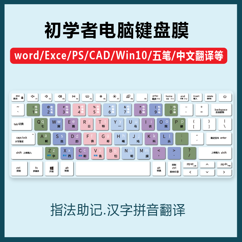 适用戴尔Latitude智锐3410键盘膜笔记本电脑拼音中文汉字语言翻译