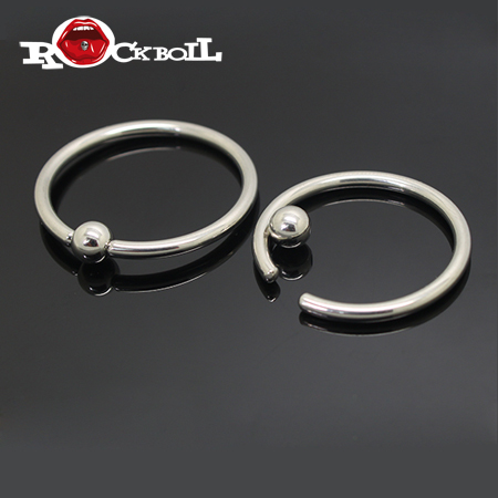 热波饰品钛钢大内径卡球环耳环钛钢体环PA环欧美朋克穿孔饰品