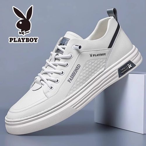 花花公子透气休闲软底板鞋