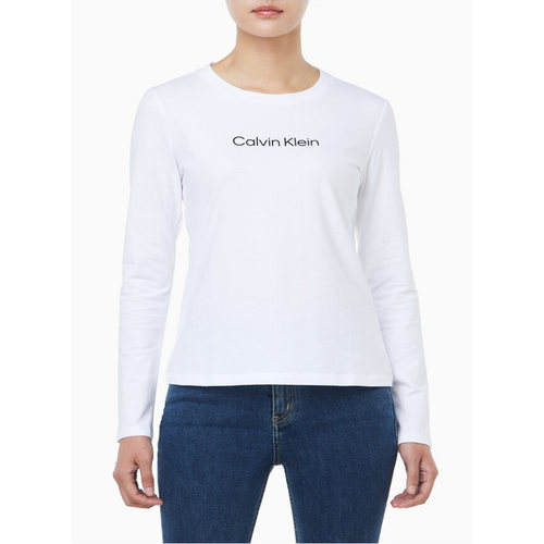 CK JEANS韩国代购直邮25秋女休闲百搭基础修身圆领长袖T恤47D281G